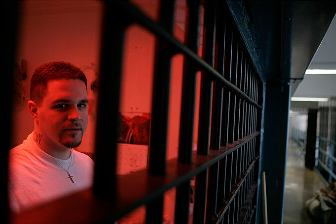 Death Row inmate Benjamin Ritche inside his cell at Indiana State Prison, Michigan City