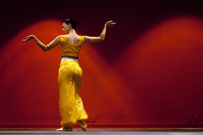 Mackenna Jones dances the Arabian dance from Nutcracker during a holiday celebration at the Vero Beach Museum of Art.