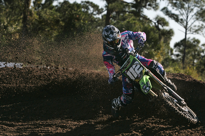 A dirt bike rider competes in the Florida Trail Riders Motocross race at Mesa Park in Fellsmere, Sunday, Oct 21, 2012. (Staff photo : Tim Hunt)
